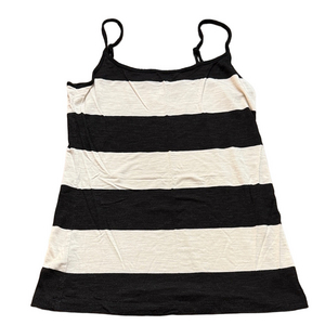 Loft Black and White Striped Tank Top Medium